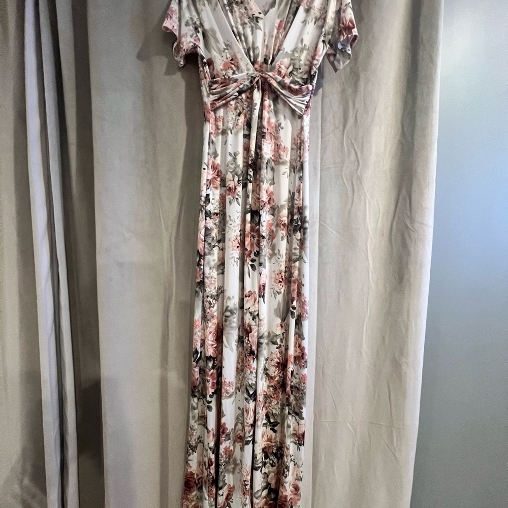 Pinkblush Red Flutter Sleeve V-Neck Maxi Dress
